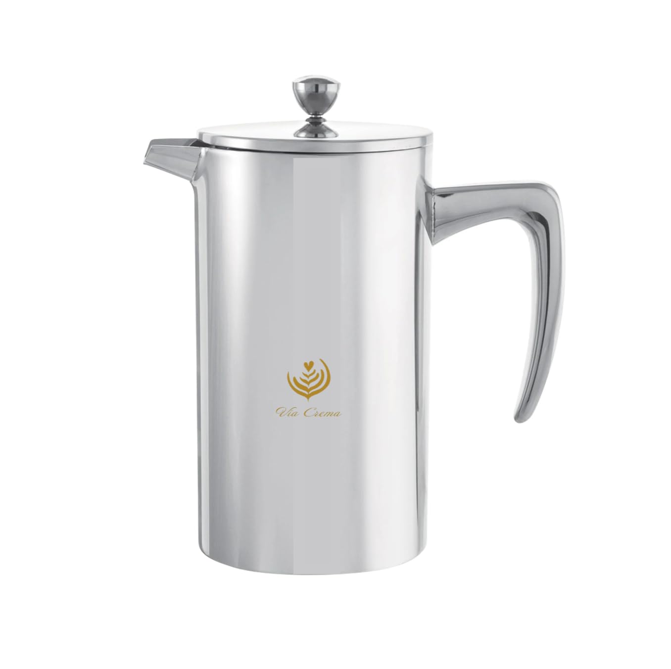 VIA CREMA FRENCH PRESS 800/1000ml Glass/Stainless steel (Edelstahl, 1000ML / 34OZ)