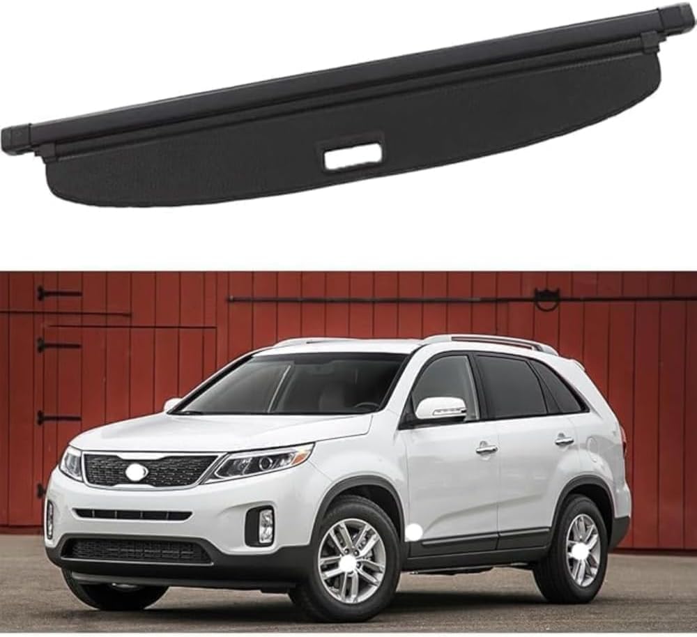 PANXUC Rear Boot Cargo Cover Curtain For Kia Sorento 2013-2014, Trunk Retractable Cargo Cover Shield Shade Curtain Partition Board Privacy Blinds