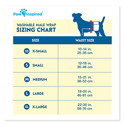 Paw Inspired Ultra Protection Washable Dog Diapers Or Washable Male Dog Wraps (3 Count Male Dog Wraps, X-Small) #TOP1