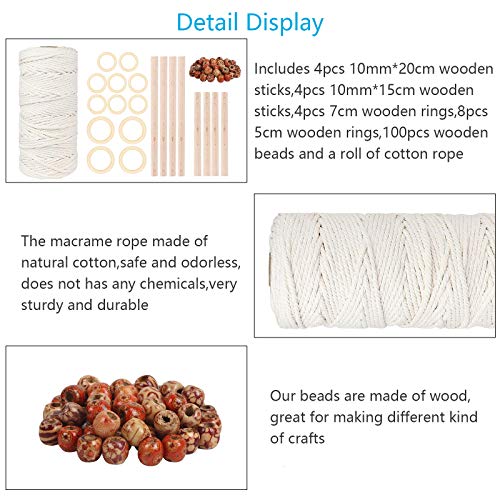 CHALA Corda Macrame Kit,Set Corda Cotone Naturale