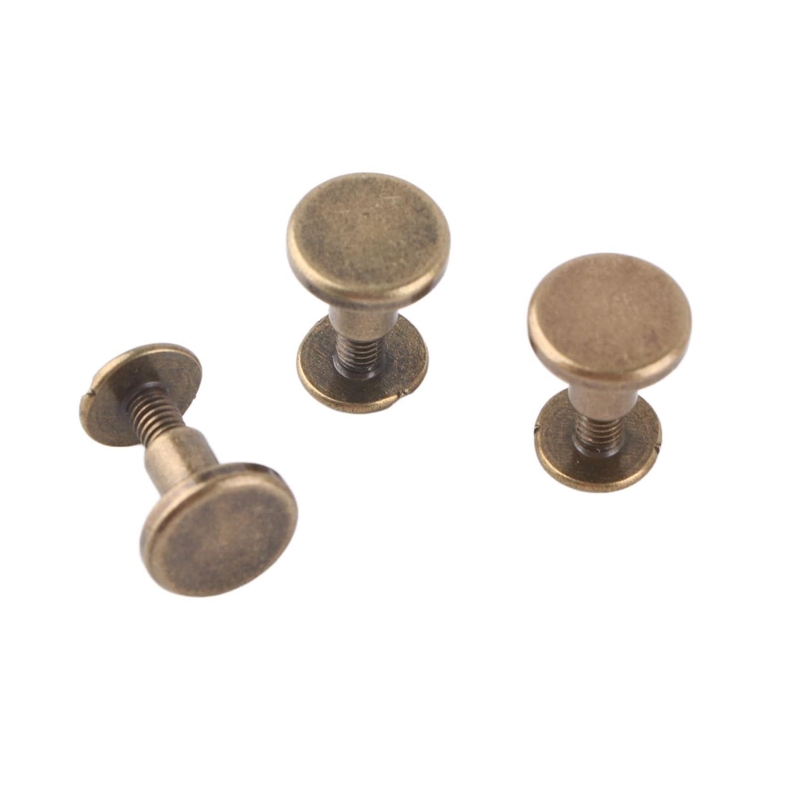 FTVOGUE 20pcs rivetto in metallo a testa piatta in rame viti in ottone dadi chiodi rivetti berretti in pelle accessori per cappotti protezioni borse