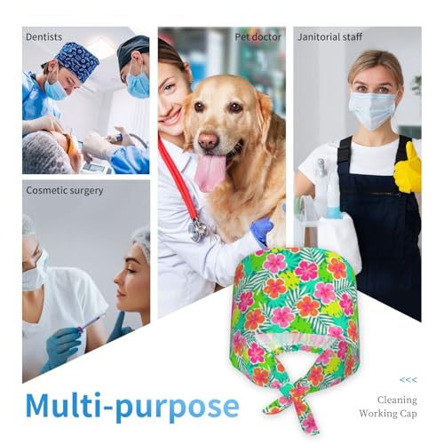 Image of Breathable Working Cap with Adjustable Sweatband Scrub Cap for Men /Women | Breathable Working Cap with Adjustable Sweatband Scrub Cap for Men /Women