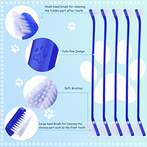 Image of Honeydak 80 Pcs Dog Toothbrush Bulk Dual Headed Dental Brushes Dogs Tooth Brushing Kit Long Handle Pet Tooth Brush for Puppy Large Small Cats and Most Pets Teeth Cleaning Dental Supplies(Dark Blue)