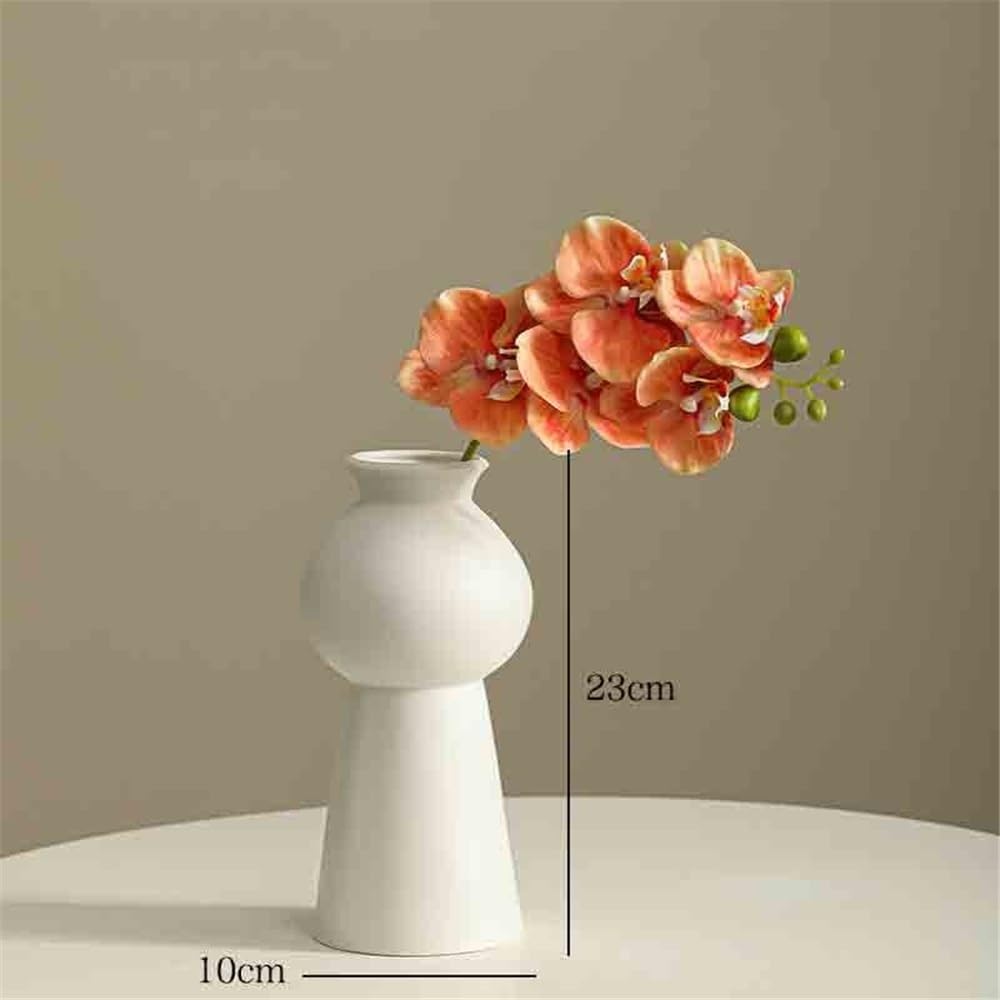 Fleurs artificielles Décoration de Bureau: Fleur Artificielle phalaenopsis Orange, Arrangement Floral Simple for Salon