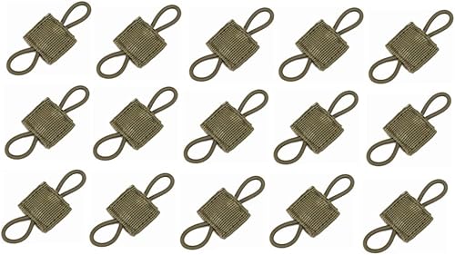 15 piezas de soporte táctico para engranajes con clip Molle Web elástico de cincha retenedor de cinta de encuadernación con hebilla chalecos para