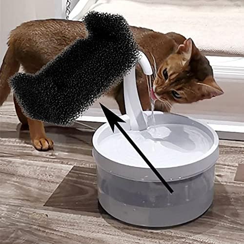 KEVZHUKWV 10 Pieces Pet Fountain Foam Filter Cat Drinking Sponge Filters Use for Supplies Providing Clean Water Dispenser, Black, jshm-001
