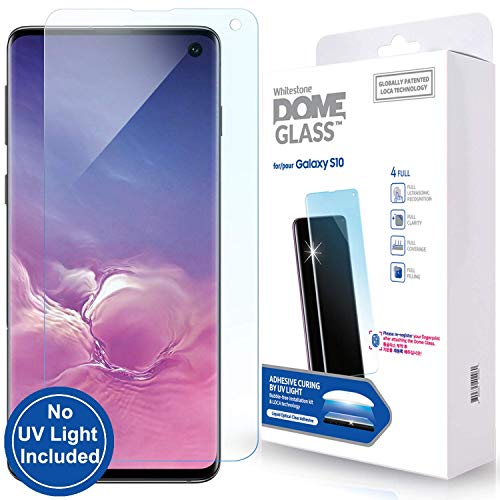 Samsung Galaxy S10 Protecteur d'écran de Téléphone, [Dome Glass] Bord Incurvé Facile à Installer sans Lampe UV de Whitestone