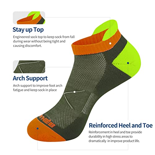 JOYNÉE Men's Athletic Ankle Socks Low Cut Cushion Sport Workout Running Tab Socks 6 Pack2