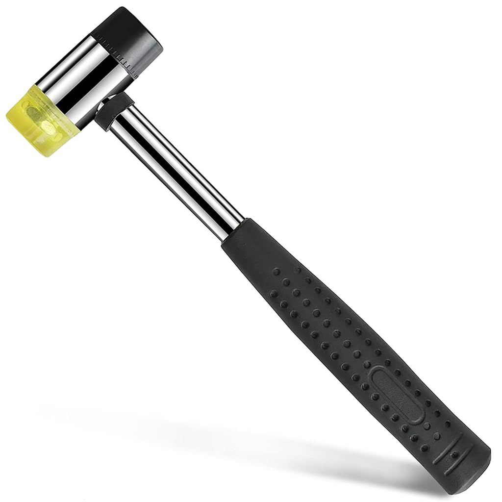 Serplex® Small Hammer Rubber Mallet Hammer Tool 30mm Soft Hammer Mallet Portable Mallet Hammer Rubberized Handle for Camping, Flooring, Tent Stakes, Woodworking, Assembling, Construction