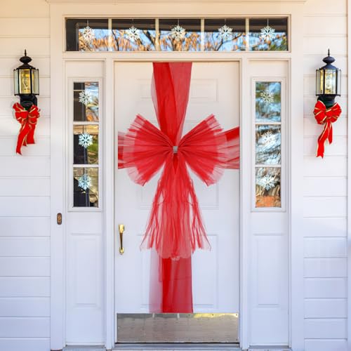 Honosen Rote Schleifen Weihnachten Große, 60 x 80 cm Weihnachten...