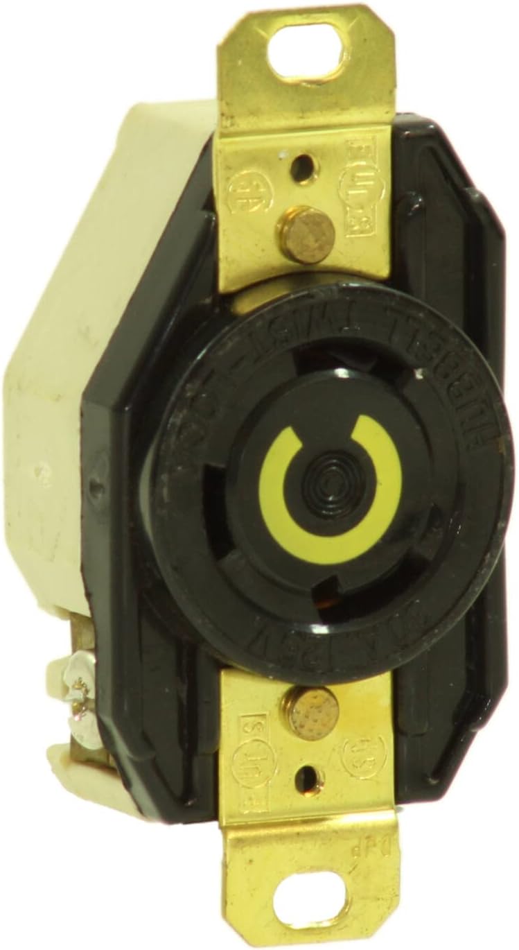 HUBBELL WIRING DEVICES HBL2610 Connector, Power Entry, Receptacle, 30A