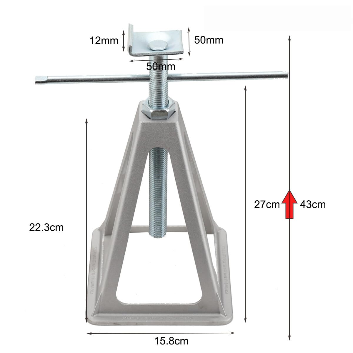 Cavalletti Di Supporto Per Roulotte YRHome | Set Di 4 In Alluminio, Portata 1000kg Cadauno | Regolabile 28-43cm - Foto 7