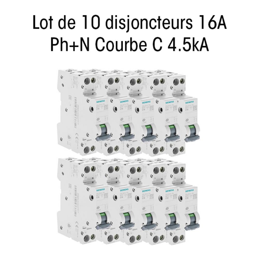 Juego de 10 interruptores eléctricos fase + neutro 16A