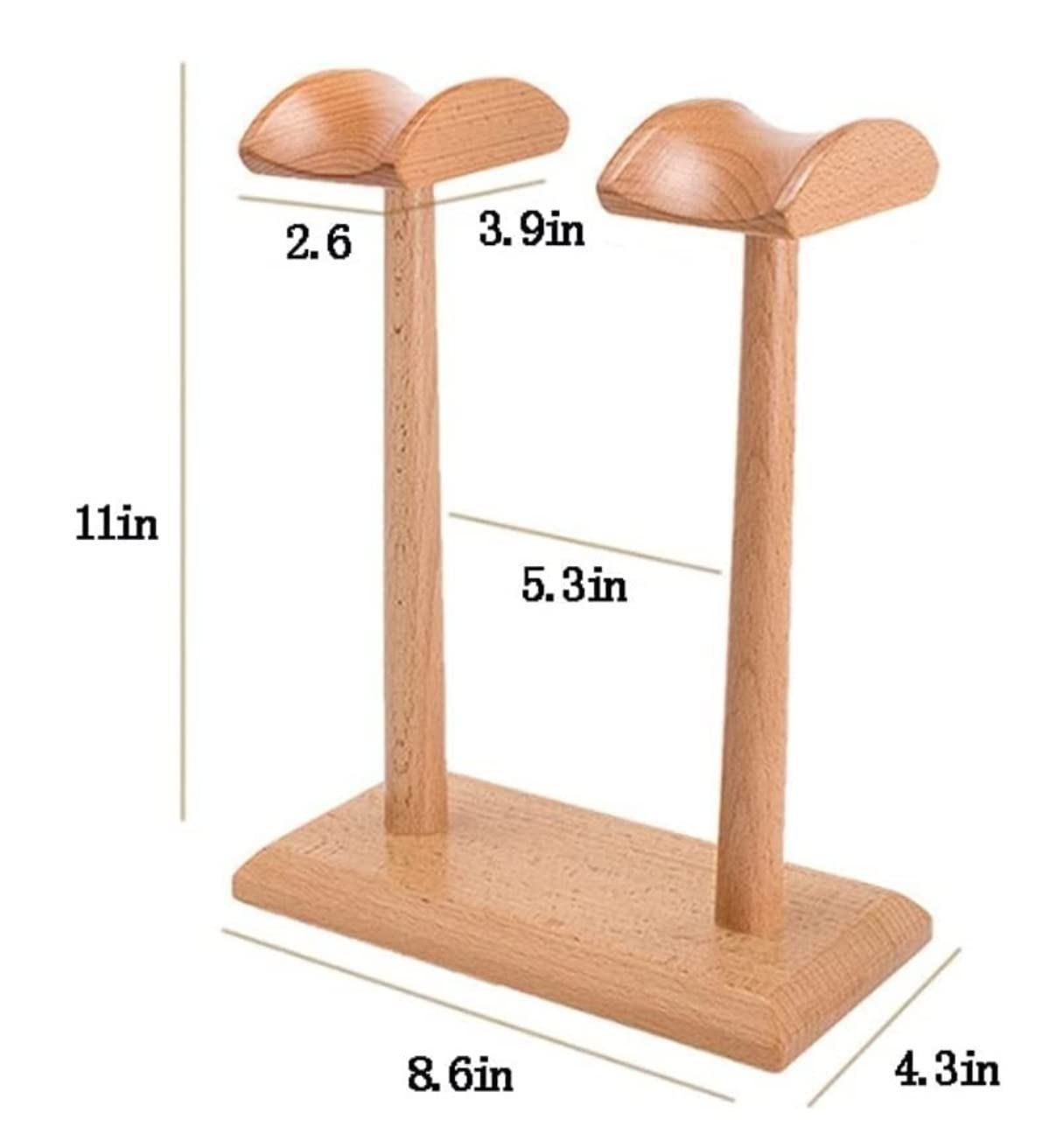 Gaming Accessori Doppio Supporto per Cuffie Supporto per Cuffie in Legno Massello Naturale Semplice E Generoso Stand Over-Ear da Gioco(Walnut)
