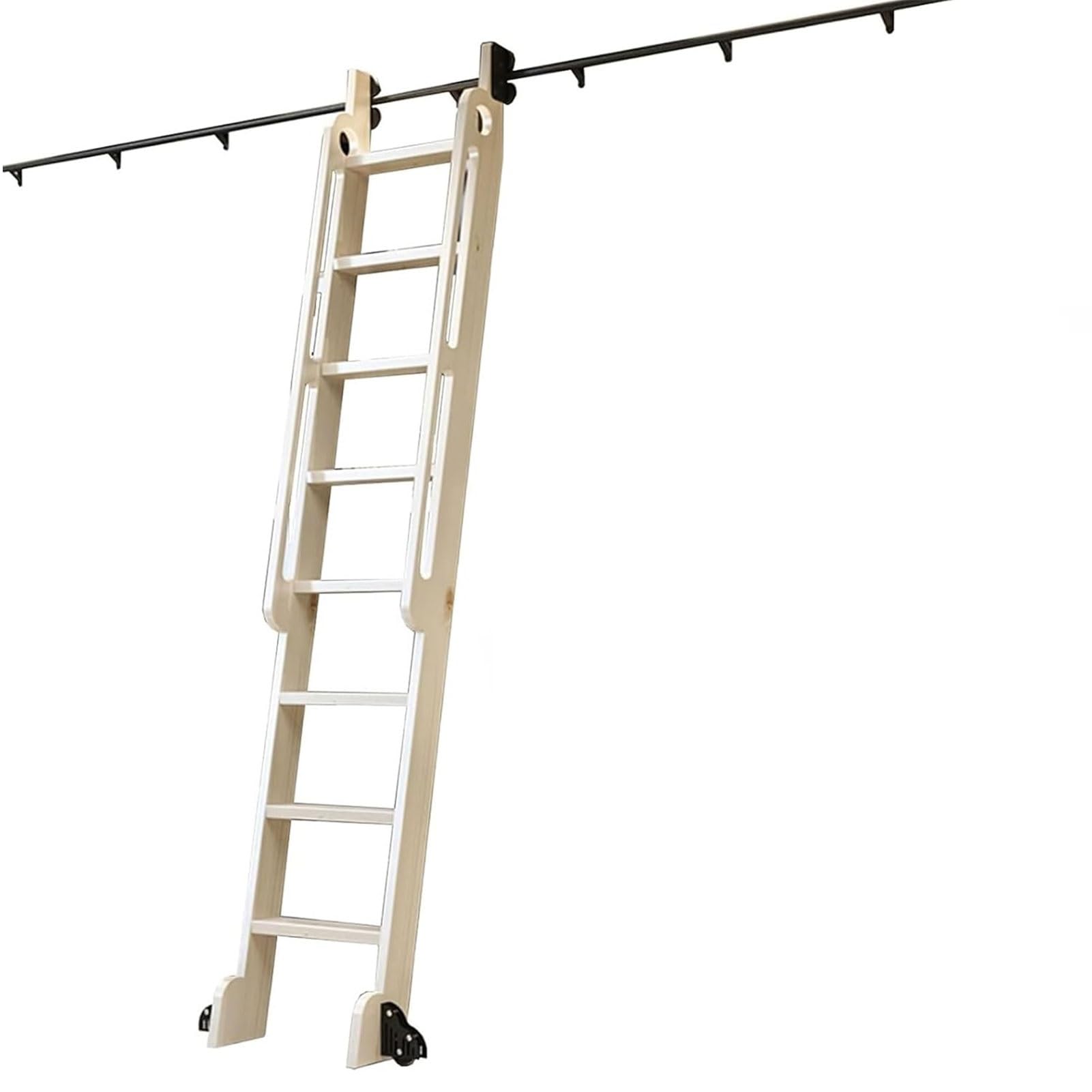 Système roulement extensible kit rail noir échelle coulissante bibliothèque armoire dressing