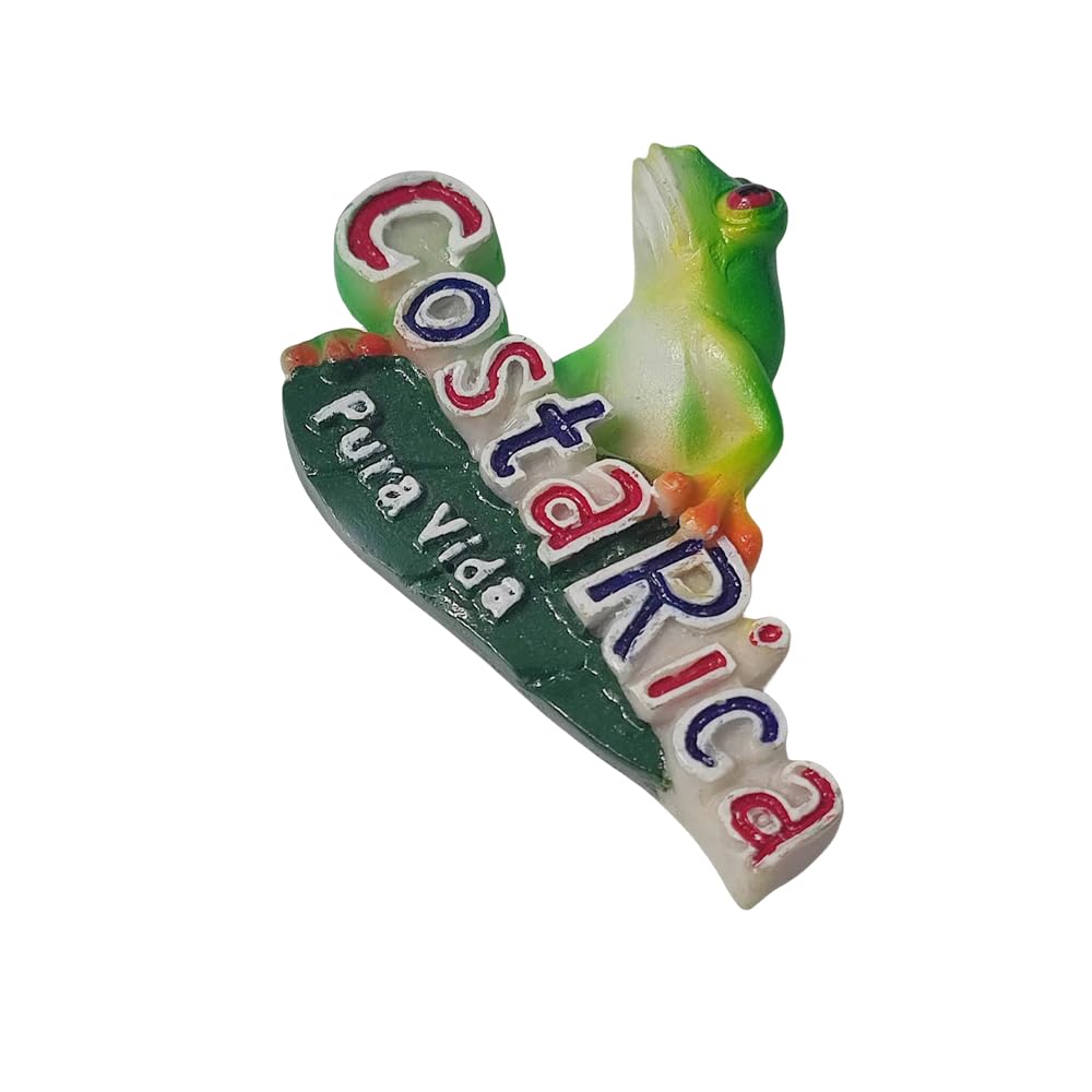 Calamita Da Frigorifero 3D Costa Rica, Souvenir Turistico Dipinto A Mano In Resina, 7,1 X 5 Cm, Collezione Artigianale