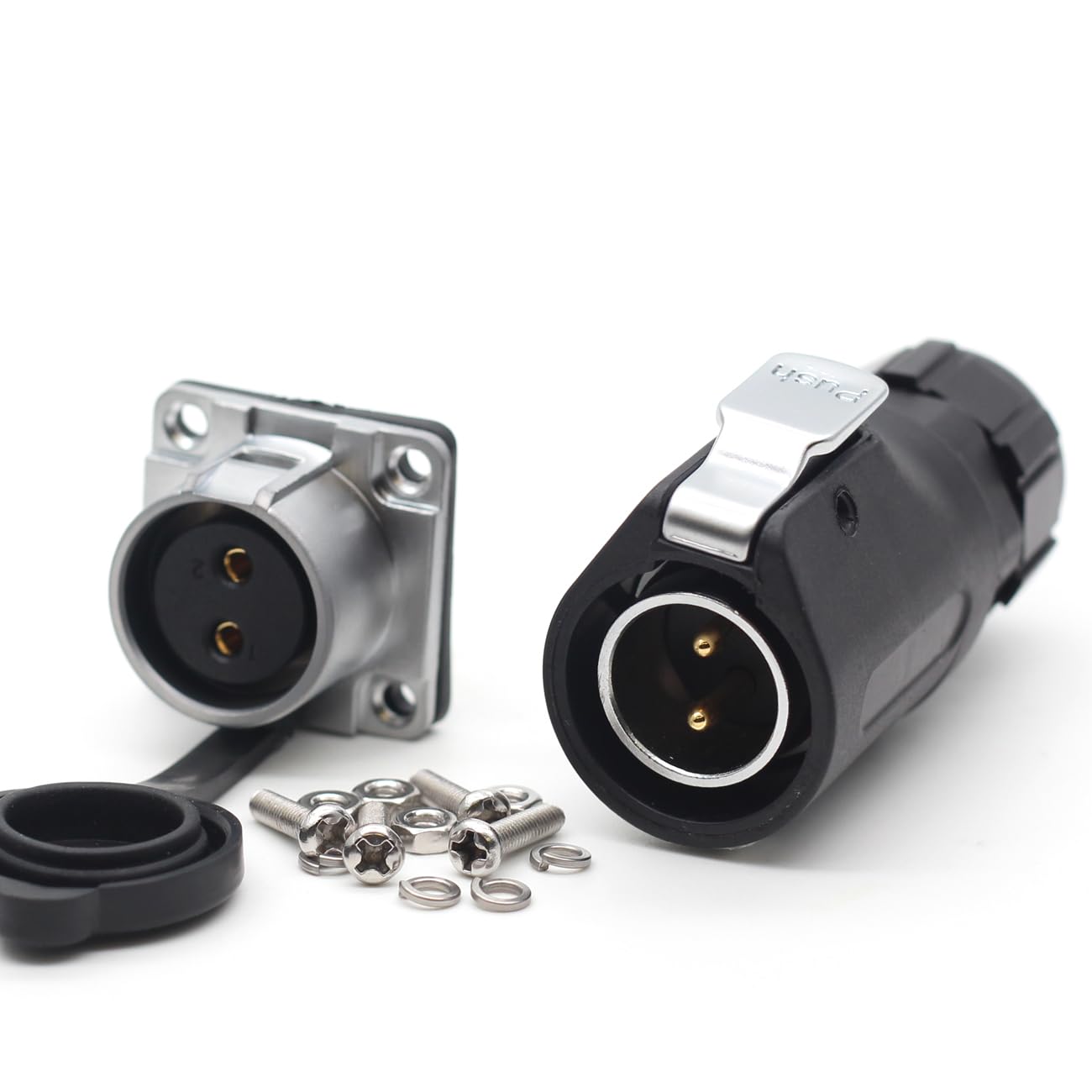 SZJELEN XHP20 30A IP67 2Pin Waterproof Aviation Cable Connector Plug and Socket,LED Light Power Cable Connector,Fit RV Solar Port (2Pin, Plug Male &Socket Female)