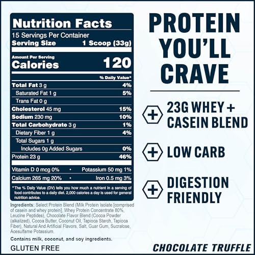 Image of PEScience Select Protein Powder, Chocolate Truffle, 15 Servings | Whey and Casein Blend, Lean Protein Powder, Low Calorie, Low Carb, Keto Friendly, Gluten Free