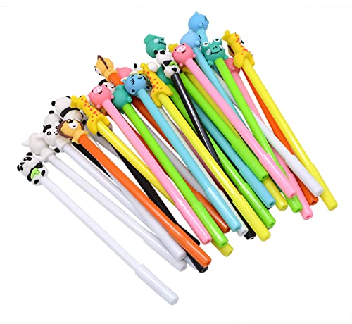 Set de 32 bolígrafos de gel con tinta negra y diseño de animales miniatura 7