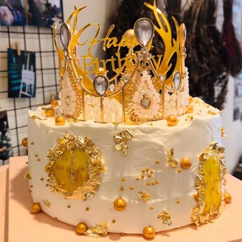 Image of Edible Bright Gold Sugar Pearls Candy Sprinkles 120G / 4.23Ounce Baking Cake Sprinkles Cupcake and Cake Topper Cookie Decorations Wedding Party Valentines Halloween Christmas Supplies