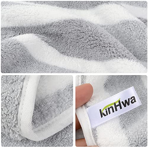 Kinhwa Microfiber Hand Towels For Bathroom Soft And Absorbent Face Towels Grey Bathroom Hand Towels For Spa Hair Bath 30Inchx16Inch 4 Pack #TOP6