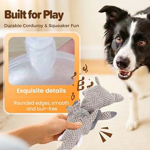 Hundespielzeug für Welpen, weich, lustig, quietschend, interaktives Elefanten- Spiel, Plüsch- Hundespielzeug, für Spieltraining, reduziert Langeweile, Reisen, Pool, Park, Hof, Haus, Garten-9
