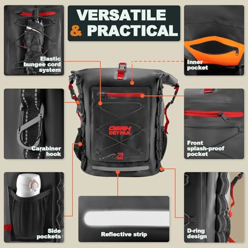 Image of OSAH DRYPAK Waterproof Backpack Dry Bag 25L /35L /55L /85L - Heavy Duty Roll-Top Hiking Backpack Sack Keeps Gear Dry for Travel, Kayaking, Boating, Camping, Rafting and Fishing