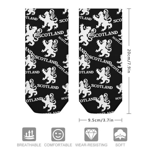Lion Rampant Scotland Scottish Men's Ankle Socks Womens Low Cut Crew Sock for Athletic Running One Size2