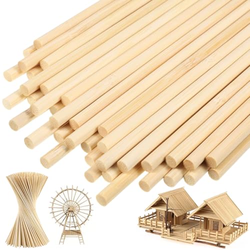 70 Pièces Baguette Bois,30cm×0.3cm Bâtonnets Bambou Rotondité,Bâtonnets en Bambou pour Travaux Manuels,Rond en Lisse et Sans Bavure Baton Bois pour...