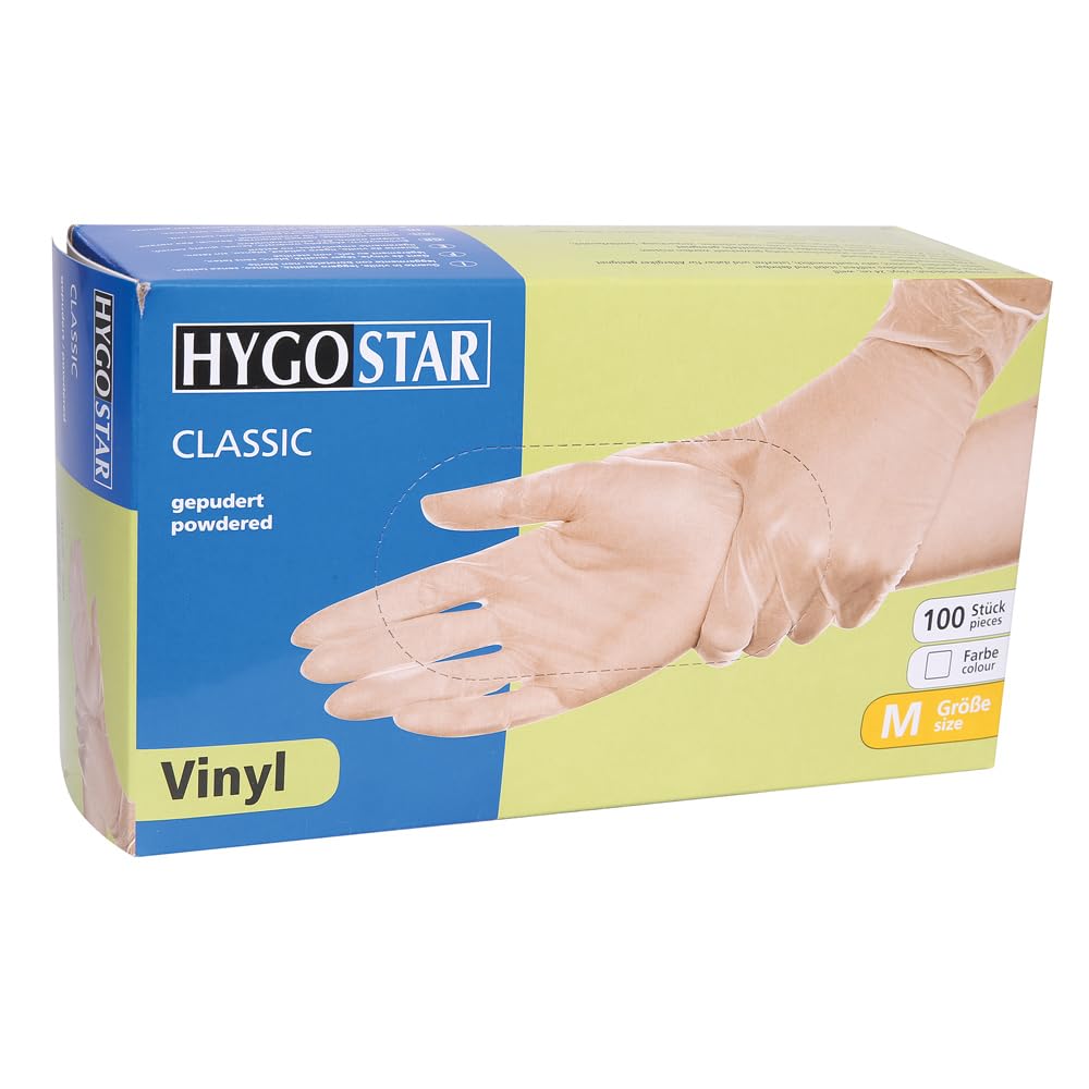 FRANZ MENSCH 1000 Stück Vinylhandschuhe Classic gepudert Gr. XL | transparent, Gr. 10/XL, L: 24 cm, Karton, Einmalhandschuhe, Untersuchungshandschuhe