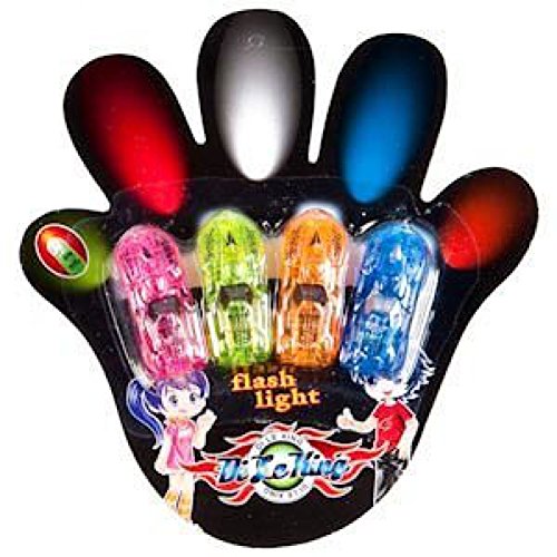 Flashing Panda FingerBeams LED Finger Ring Flashlights, Car Shape, 5 Cards of 4 Lights - 20 Lights T - //coolthings.us