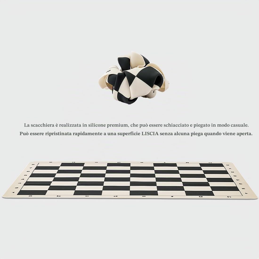 Set Di Scacchi Da Torneo Con Tavola Pieghevole In Silicone 51*51 cm E Pezzi Staunton Con Peso Quadruplo, Pacchetti E Viaggi Edizione Classica Super Pesante