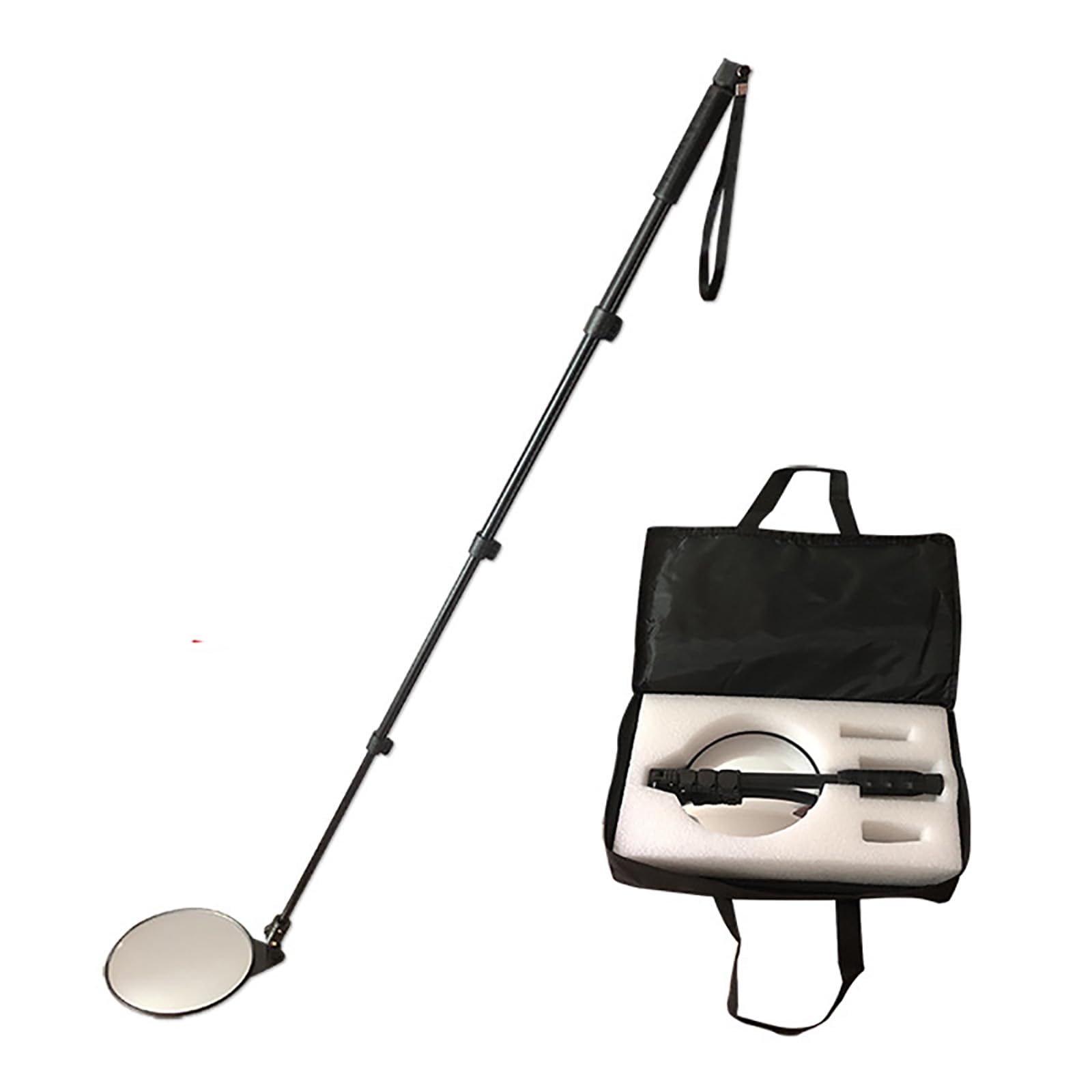 Espejo De Inspección De Bajos, Espejo Acrílico De Detección De Seguridad, Telescópico De 52 Cm A 160 Cm, Ángulo Ajustable De 360 Grados con Luz Led, para La Parte Inferior del Vehí