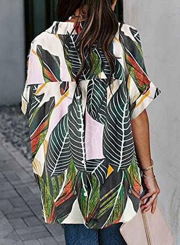 T-shirt d'été à manches courtes pour femme GRECERELLE avec col en V élégant