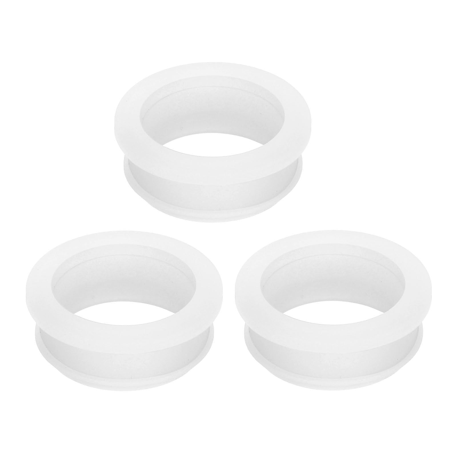 sourcing map 3Pcs Rubber Grommets 38.6mm Drill Hole, 32.5mm ID Hole Top Hat Grommet Black Silicone Rubber Hole Plug Gasket for Wiring, Automotive, Clear