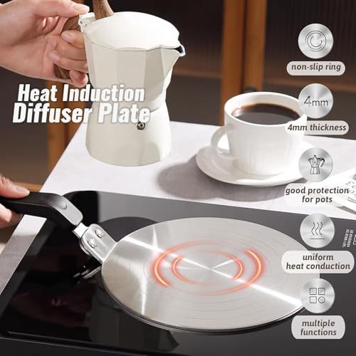 Diffuseur induction en acier inoxydable épaissi et texturé pour pot à moka