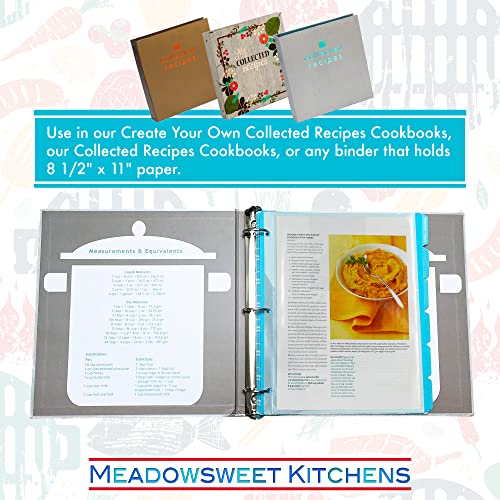 Meadowsweet Kitchens Full Size Clear Plastic Sheets Protector Pages For Recipe Organizer - 20 Clear Sheet Protectors For 3 Ring Binder, Plastic Sleeves For Paper Recipes, 8.5 X 11 Page, 3 Hole Punched #TOP2