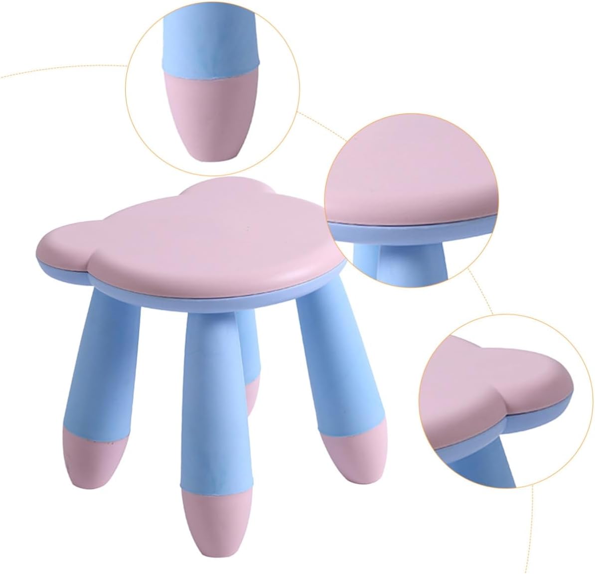 Toyvian Cartoon Bear Stool Anti-Slip Plastic Step Stool Thickened Small for Shoe Changing and Home Use Pink