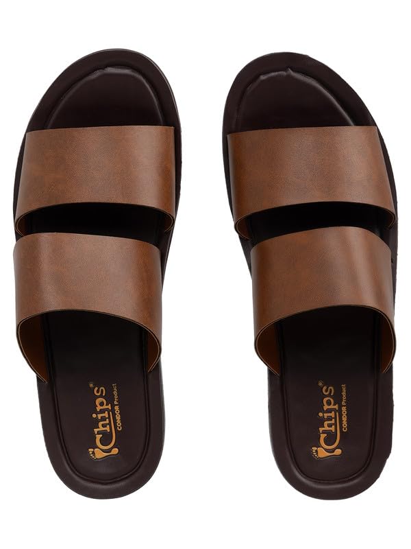Image of Chips Men's BLACK Lightweight Slip-on Sandal Casual (ND44)