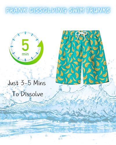 Mens Dissolving Swim Trunks Prank Shorts, Dissolvable Bathing Suit, Funny Bachelor Beach Party Gag Gift for Brother Boyfriend