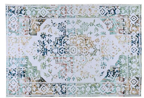 Image of BLUSH & BLOOM 5 x 7 Feet Area Rugs Washable Rug: Large Modern Abstract Living Room Rug Soft Anti-Skid Thin Carpet Indoor Floor Non-Shedding Carpets for Bedroom Dining Farmhouse Nursery Home Office