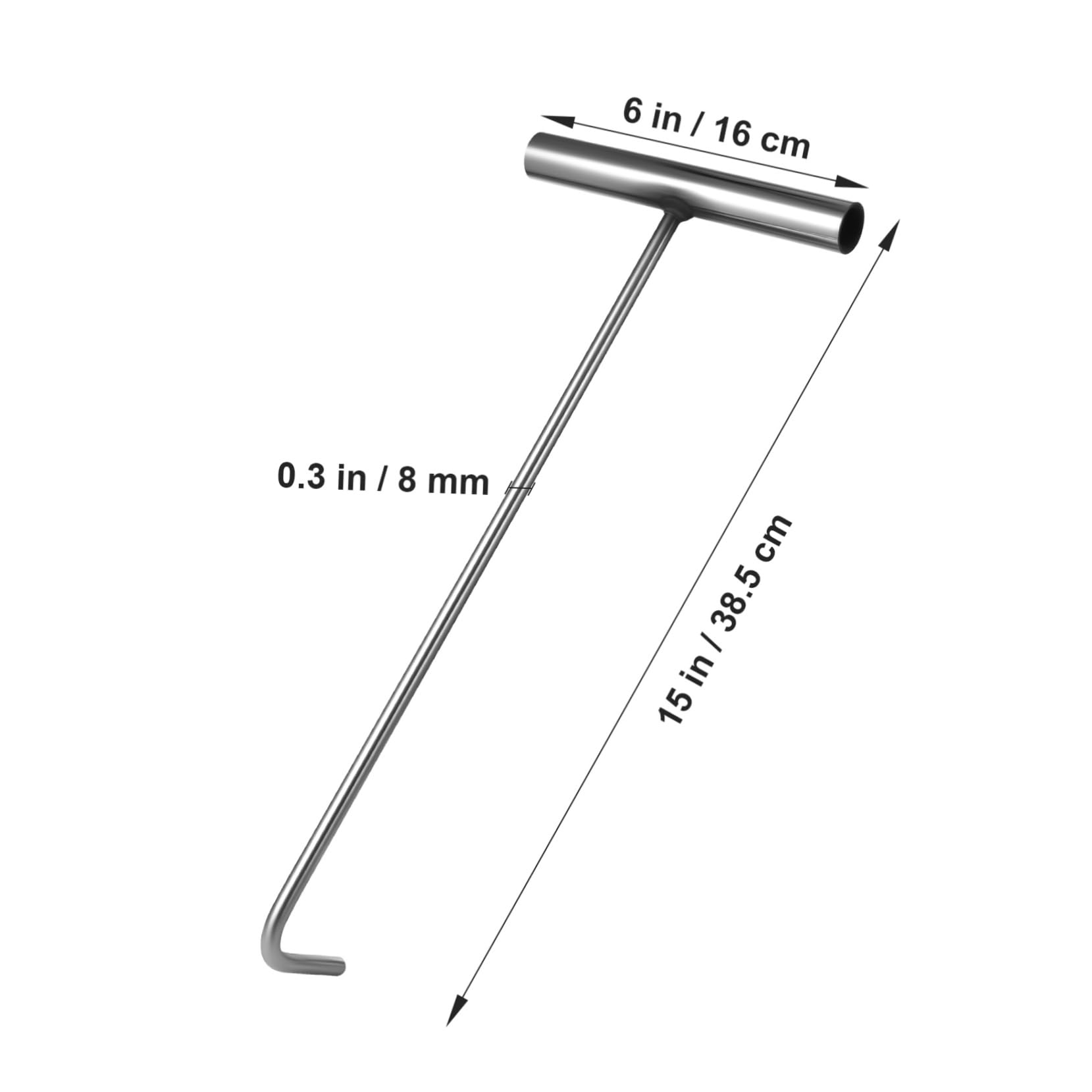 FUNOMOCYA Stainless Steel Manhole Cover Lifter Tool Roll up Door Hook Fine Polishing Comfortable Hand Feeling