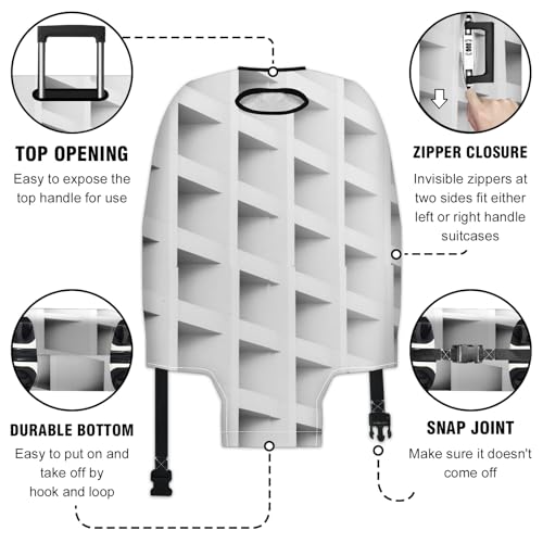 Travel Luggage Cover Suitcase Protector Scratch-Resistant Fit Not Included Suitcase White Cubby Shelf Window Building XL-30-32in3