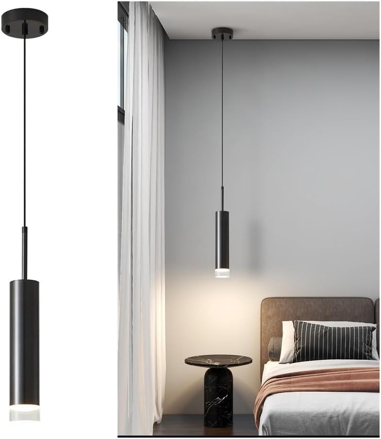 Adjustable Hanging Light - 3-Light Black Led Light, Modern Kitchen Island Light Fixture, Contemporary Mi-Ni Lights Adjustable Chandeliers/Black/1 Pack