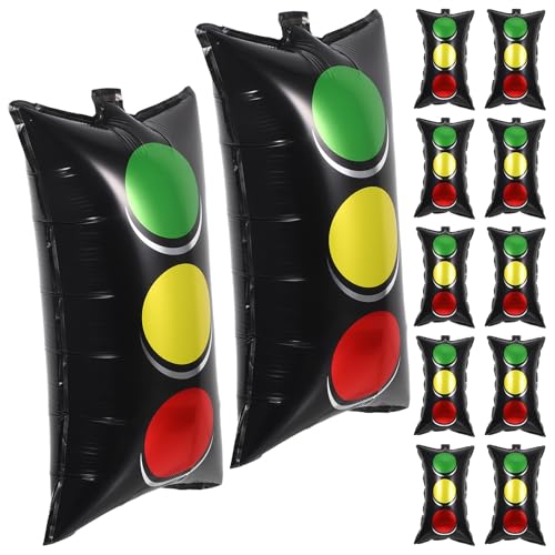 TOVINANNA Globos de Aluminio Forma de Semáforo 20 Piezas Rojo Amarillo y Verde para Fiestas Temáticas Infantiles y Decoraciones de Cumpleaños de Coches y Vehículos de Construcción