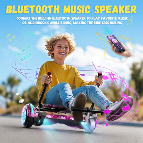 Image of SISIGAD Scooters for Kids Ages 7-12, with Built-in Bluetooth Speaker and 6.5 inch Colorful Lights Wheels, Safety Certified Self Balancing Scooter