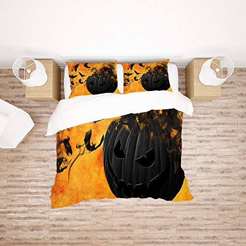 Housse de couette lit double facile à laver parure de lit 2 pièces microfibre
