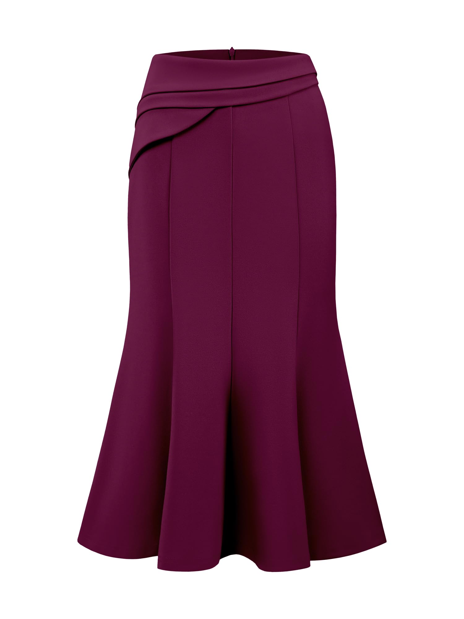 Womens Midi Mermaid Skirt Work High Elastic Waisted Fishtails Skirts