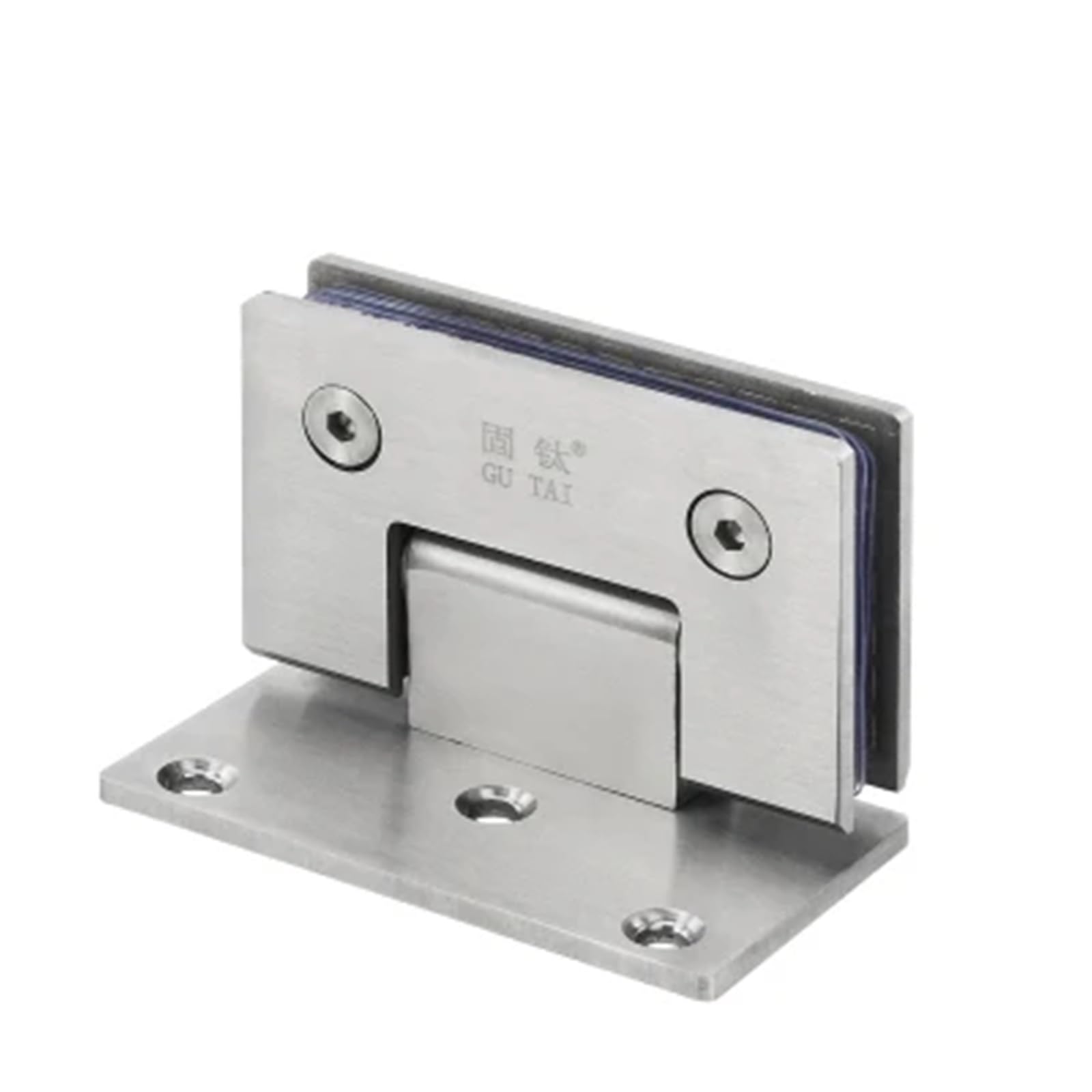 Pknaqwlsx Ss-90-1 Stainless Steel Frameless Nickel Brush Glass Door Hinge 90 Degrees Of Bathroom Glass Clamp Bathroom Folding Glass Clip Bt-4002(Ss-90-1)