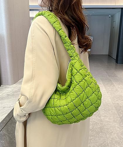 Image of Quilted Tote Bag for Women Puffer Bag Lightweight Padding Shoulder Purse Hobo Bags Satchel Handbag Cloud Bags with Zip 2026
